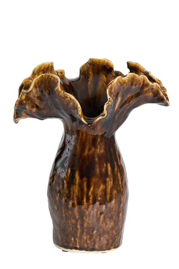 Vase deco 35,5x28x42 cm VIVEIRO ceramics dark brown