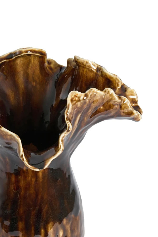 Vase deco 35,5x28x42 cm VIVEIRO ceramics dark brown