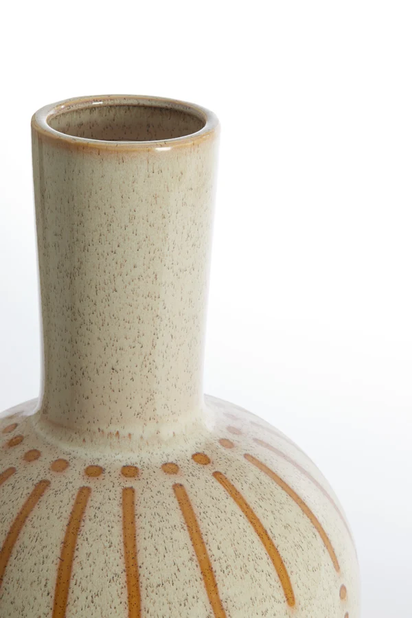Vase deco 34x52 cm ULLOA ceramics shiny cream+brown