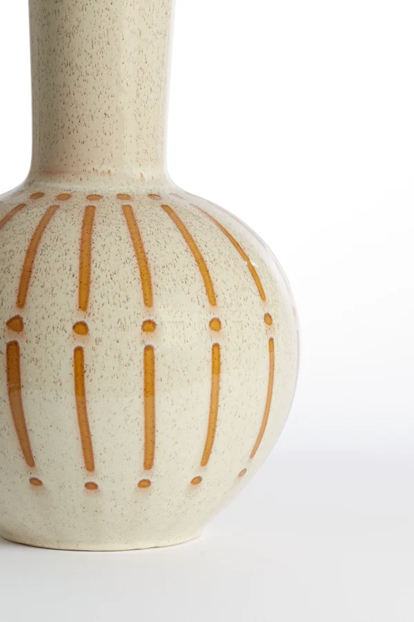 Vase deco 34x52 cm ULLOA ceramics shiny cream+brown