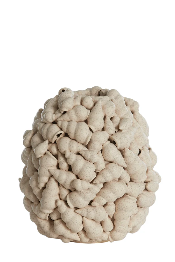 Vase deco 28x30 cm SHELL ceramics textured cream