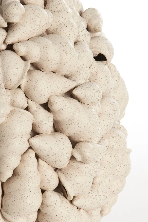 Vase deco 28x30 cm SHELL ceramics textured cream