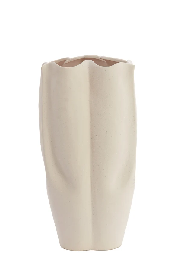 Vase deco 28x27,5x56 cm SANGULI ceramics cream