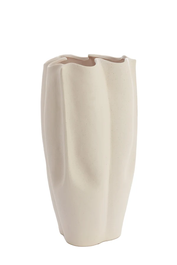 Vase deco 28x27,5x56 cm SANGULI ceramics cream