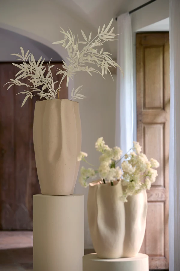 Vase deco 28x27,5x56 cm SANGULI ceramics cream