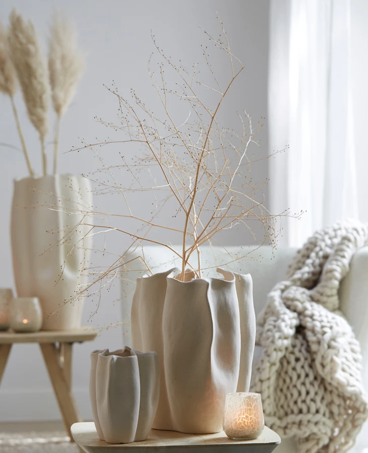 Vase deco 28x27,5x36,5 cm SANGULI ceramics cream