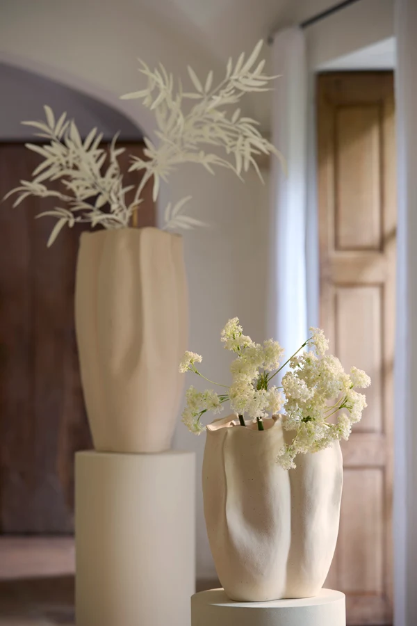 Vase deco 28x27,5x36,5 cm SANGULI ceramics cream