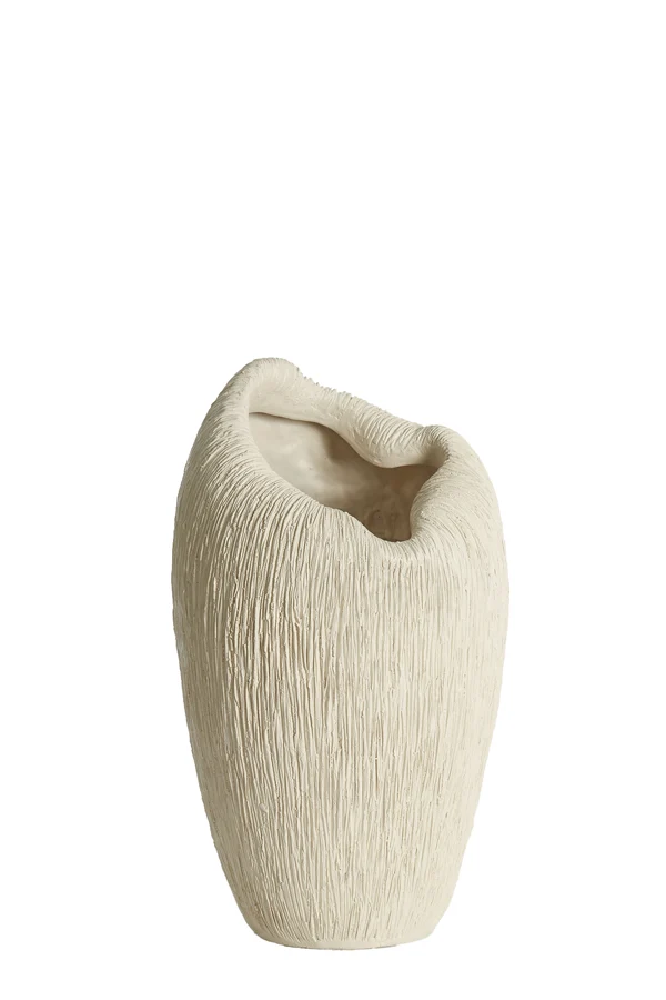 Vase deco 28x26,5x50 cm DENISA cream