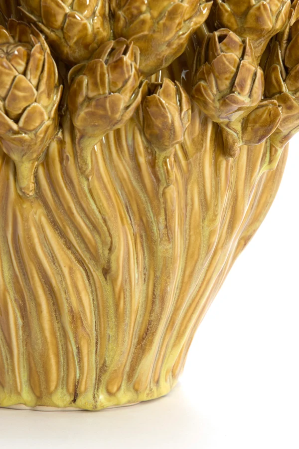 Vase deco 28x20,5 cm FYNARA ceramics ocher yellow