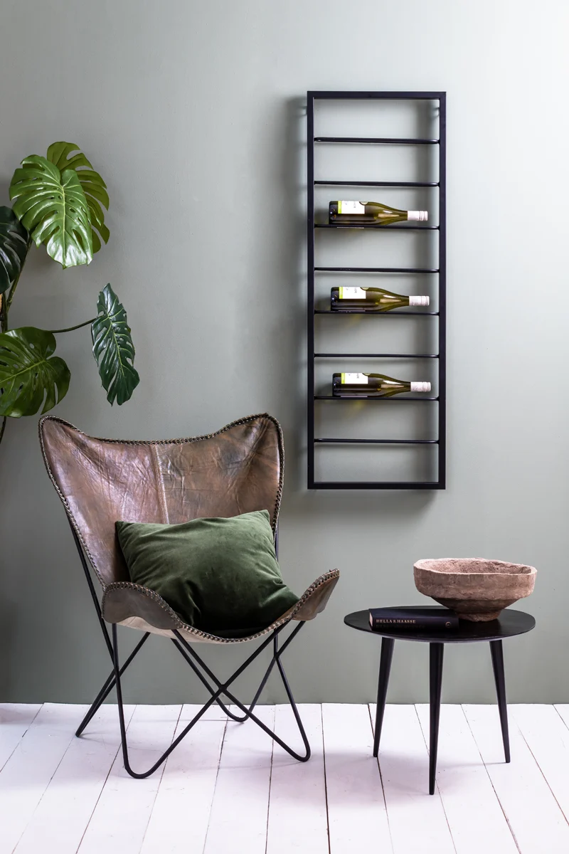Wine rack 8 bottles 42x6x120 cm MACABEN black