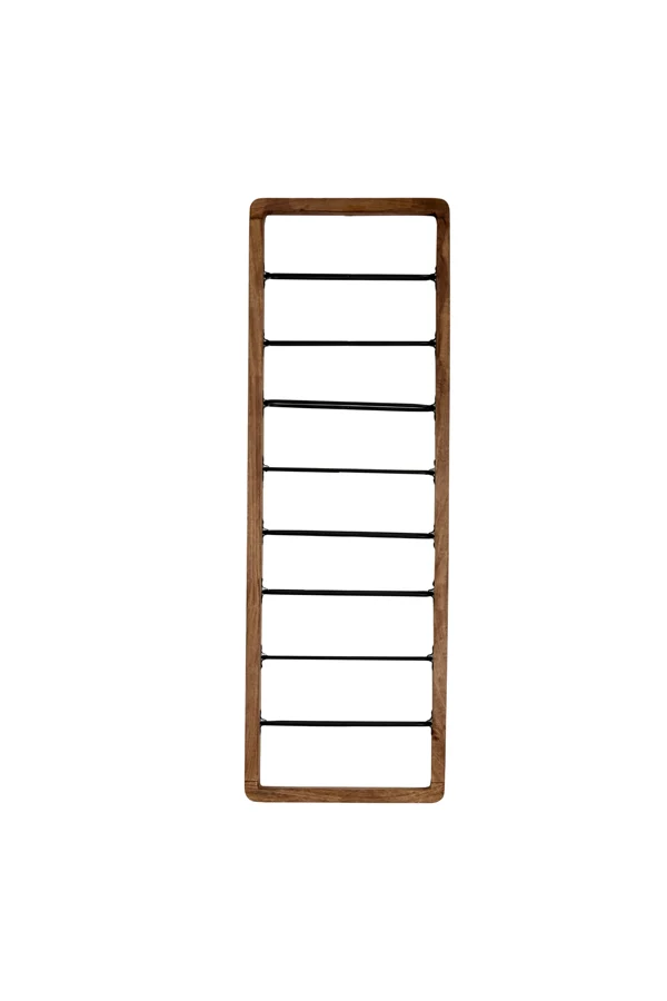Wine rack 8 bottles 40x6x120 cm SORRENTO wood brown+mtt blck