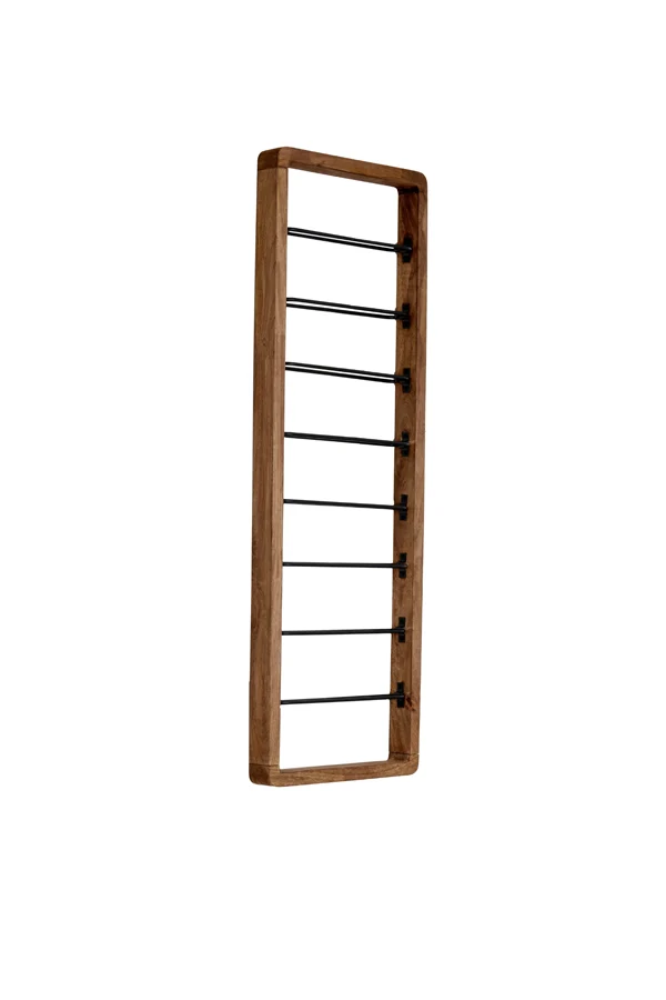 Wine rack 8 bottles 40x6x120 cm SORRENTO wood brown+mtt blck