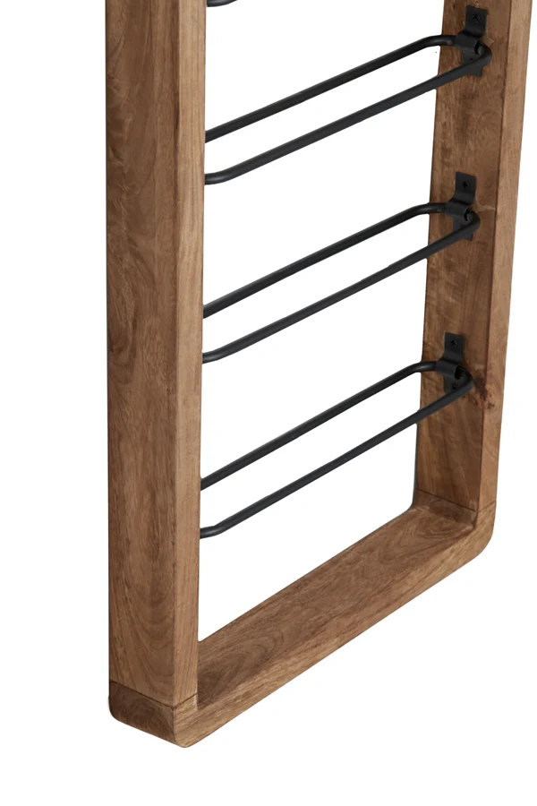 Wine rack 8 bottles 40x6x120 cm SORRENTO wood brown+mtt blck