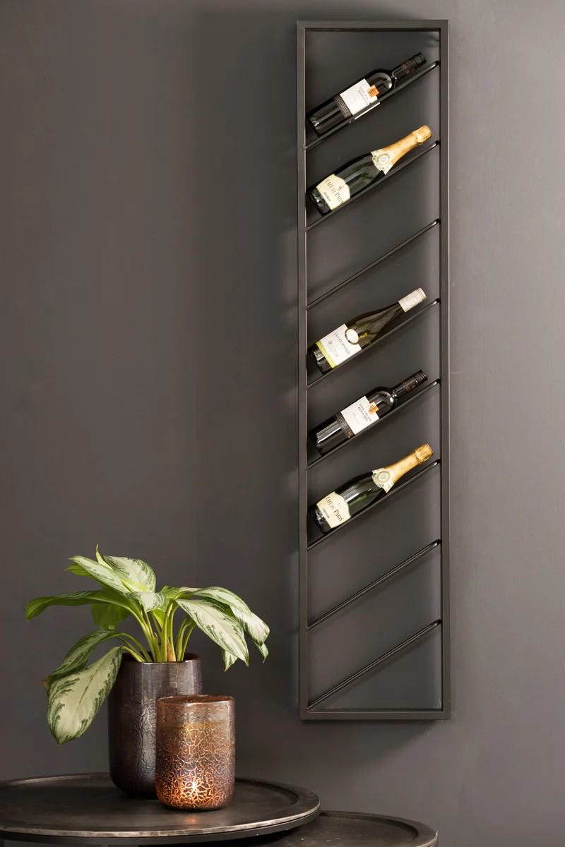 Wine rack 8 bottles 36x6x160 cm MALBEO black
