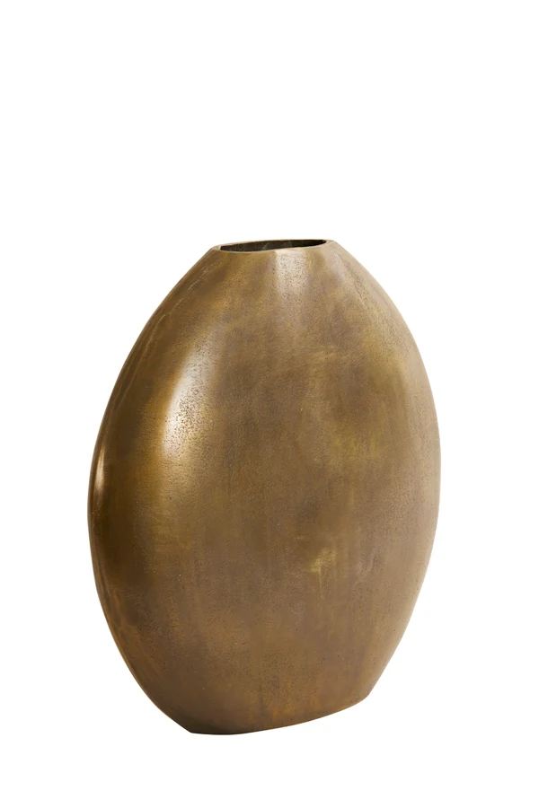 Vase deco 42x7x42 cm POSITANO oval flat antique bronze