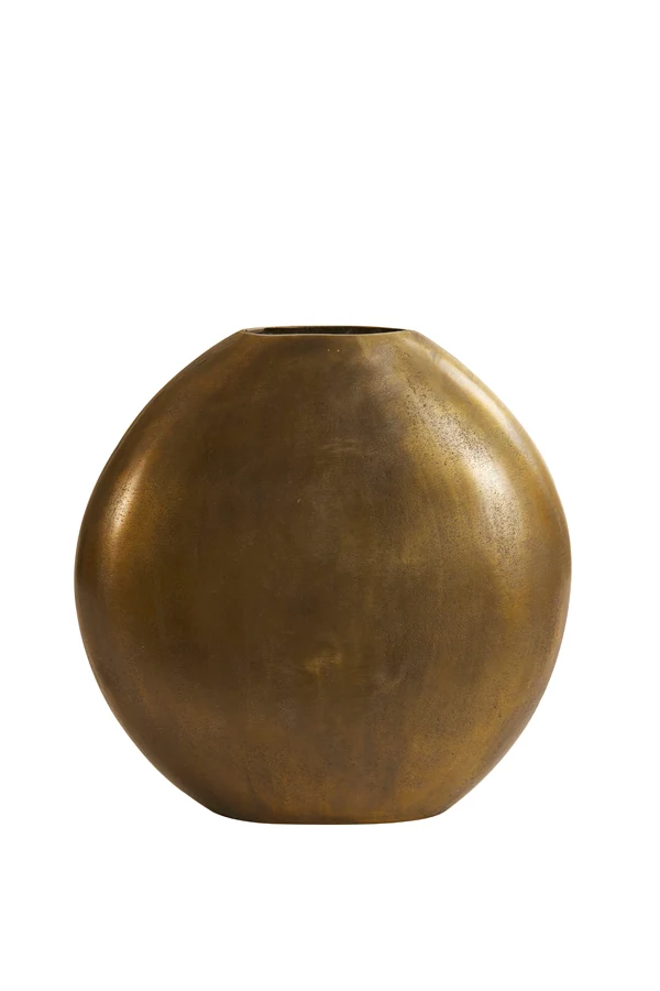 Vase deco 42x7x42 cm POSITANO oval flat antique bronze