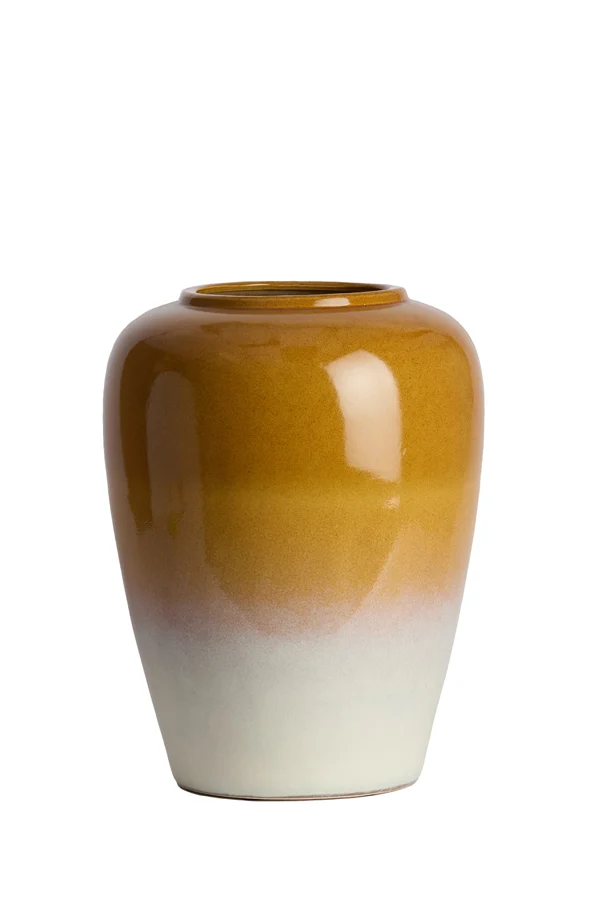 Vase deco 40x52 cm VALERIA ceramics ocher-cream
