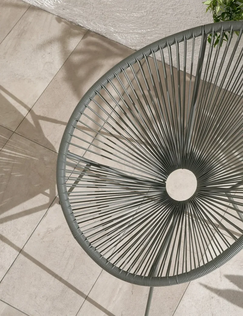 Monaco 2 Seater Egg Chair Bistro Set - Grey