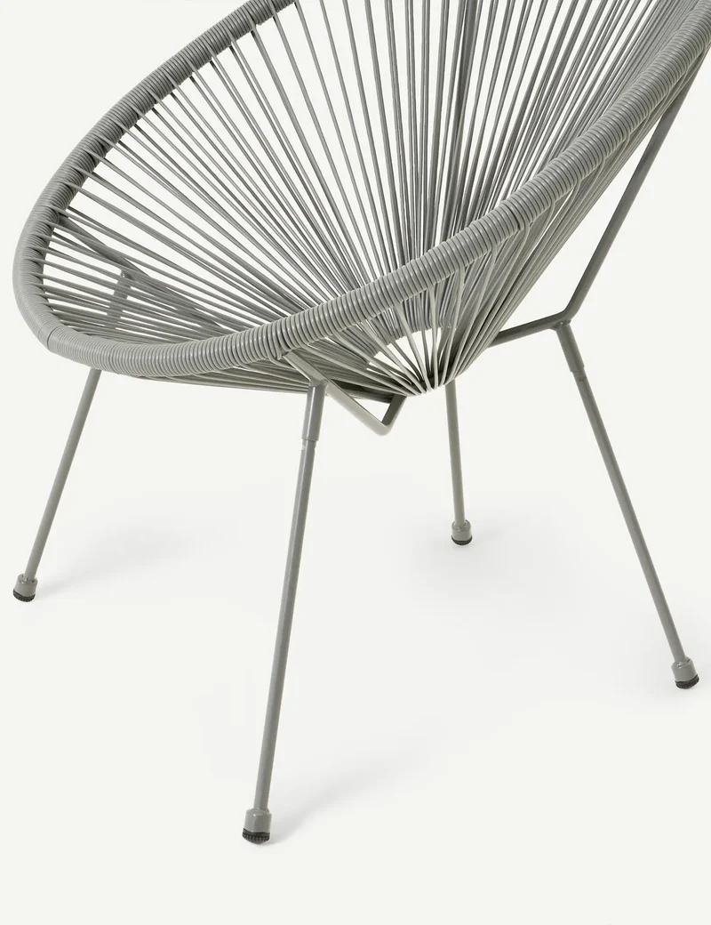 Monaco 2 Seater Egg Chair Bistro Set - Grey