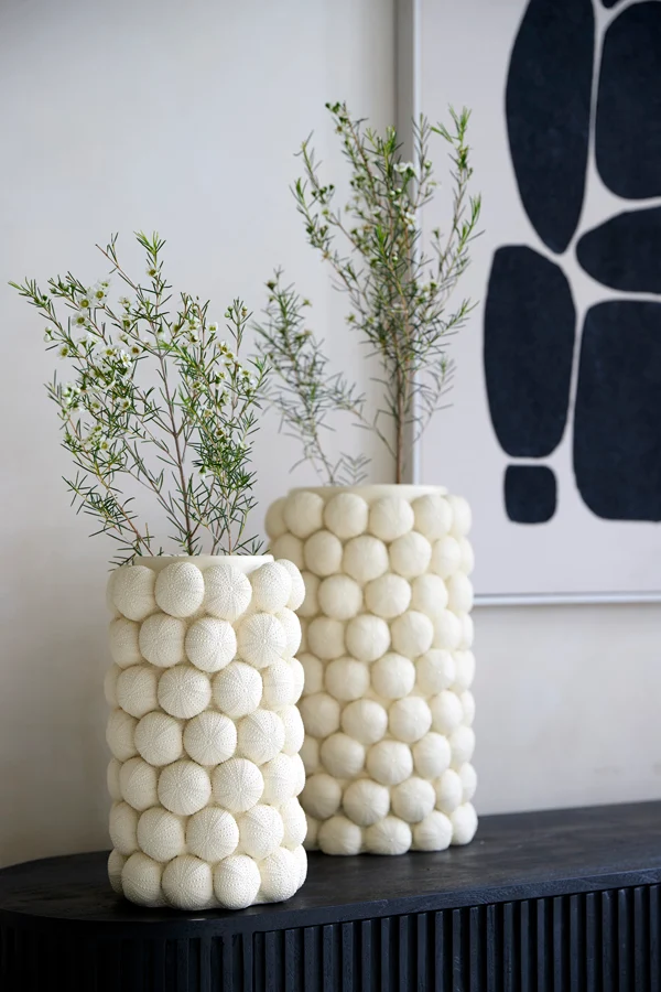 Vase deco 25x40 cm SEA URCHIN cream
