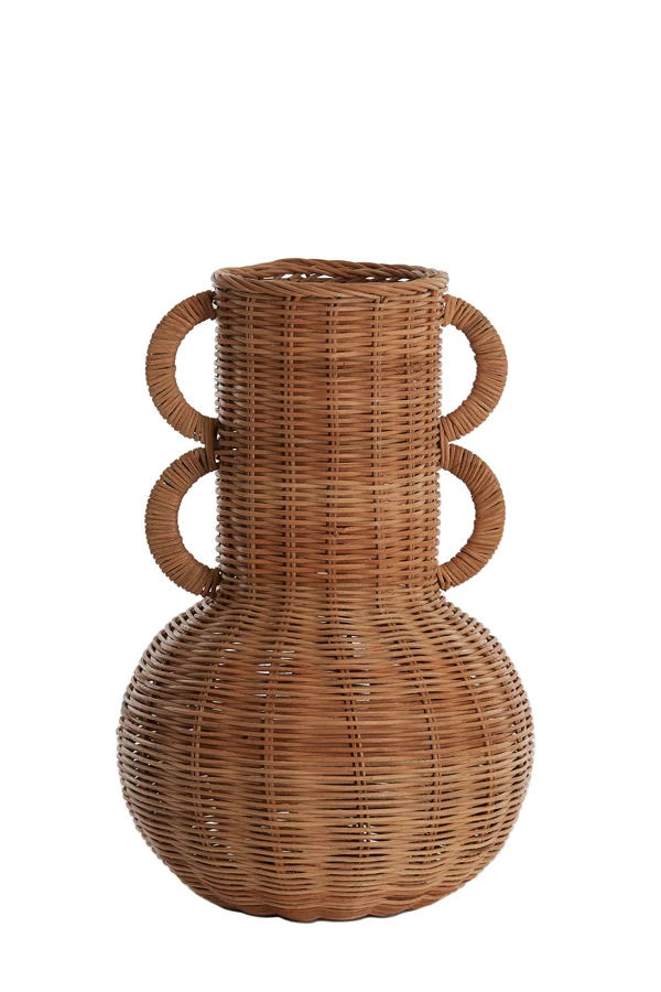 Vase deco 25x38 cm NALEAH rattan brown