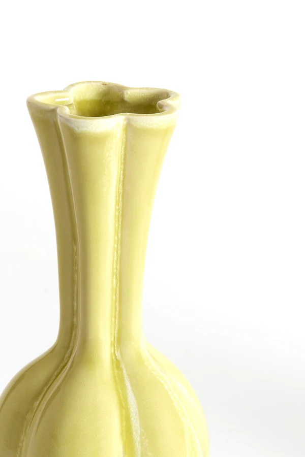 Vase deco 8x17 cm SYDELL ceramics yellow-green