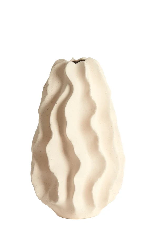 Vase deco 22,5x37,5 cm NELANI ceramics matt cream