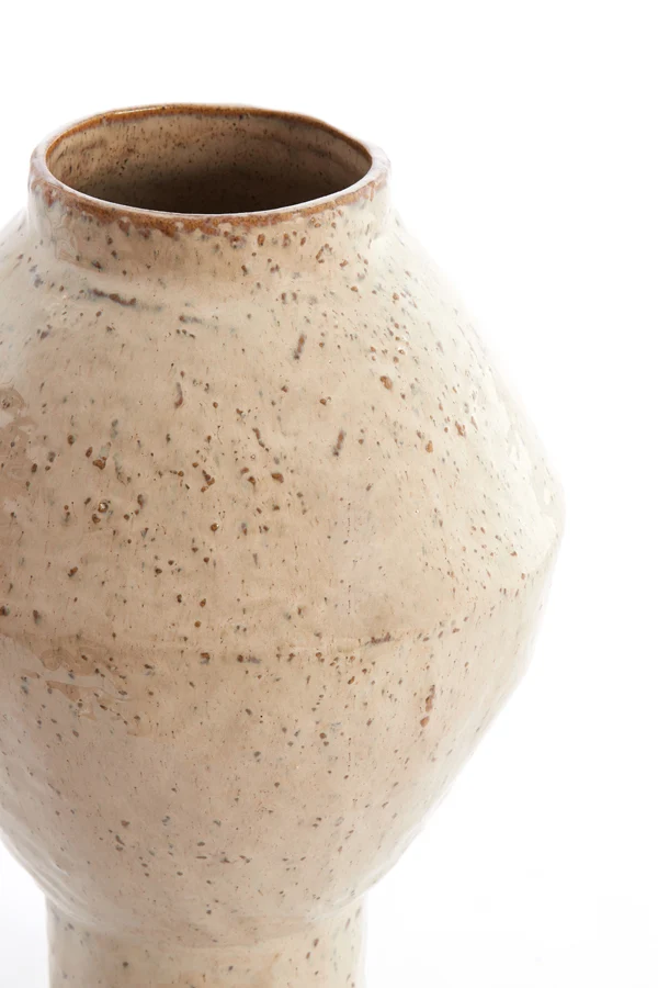 Vase deco 22,5x33 cm VASORA ceramics shiny taupe
