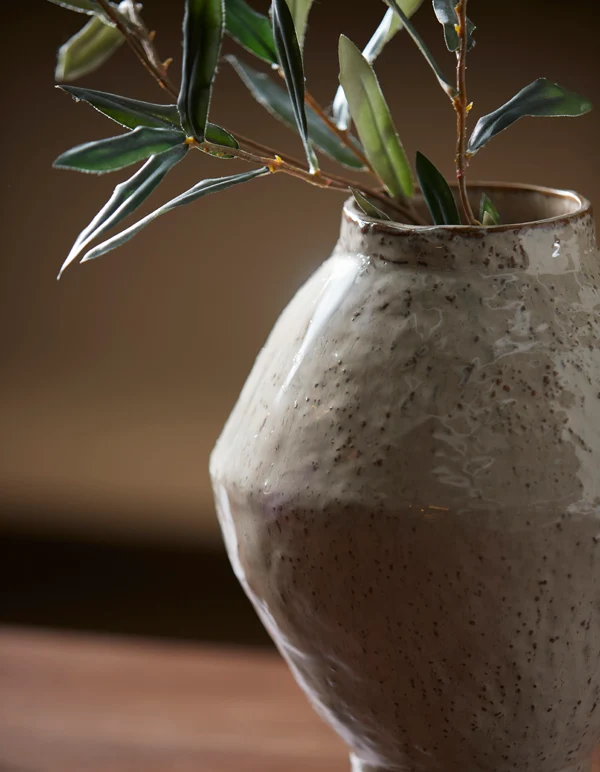 Vase deco 22,5x33 cm VASORA ceramics shiny taupe