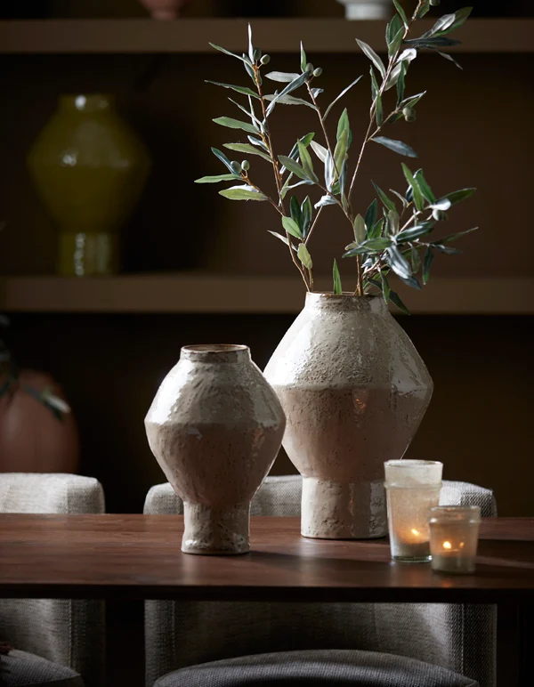 Vase deco 22,5x33 cm VASORA ceramics shiny taupe