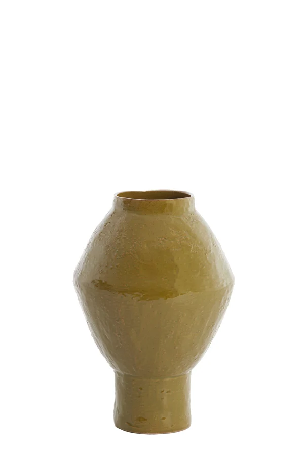Vase deco 22,5x33 cm VASORA ceramics shiny olive green