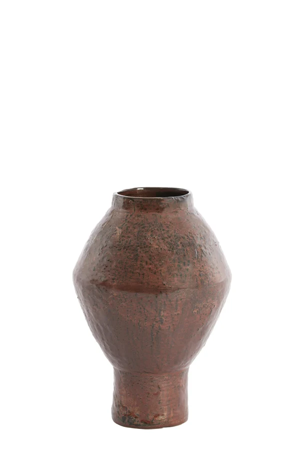 Vase deco 22,5x33 cm VASORA ceramics matt dark red-brown