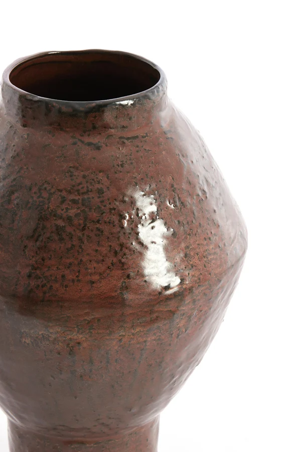 Vase deco 22,5x33 cm VASORA ceramics matt dark red-brown