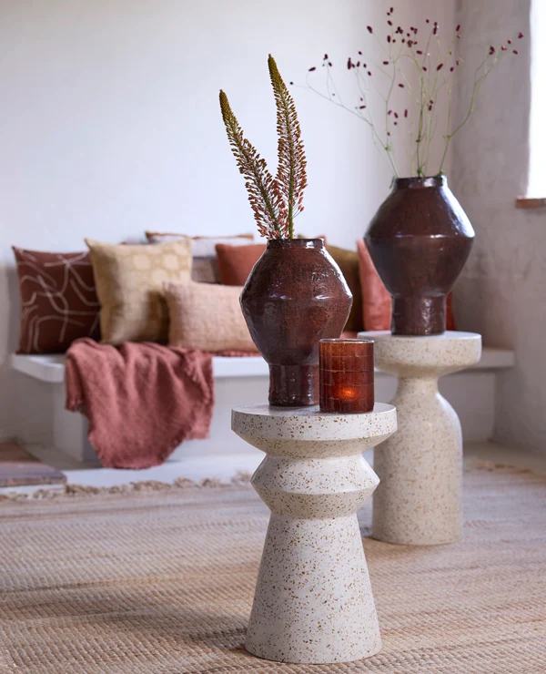 Vase deco 22,5x33 cm VASORA ceramics matt dark red-brown