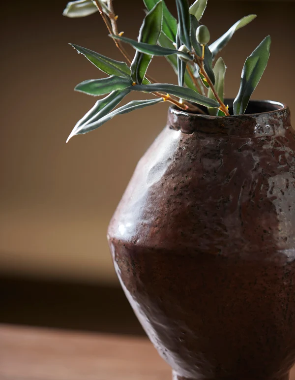 Vase deco 22,5x33 cm VASORA ceramics matt dark red-brown