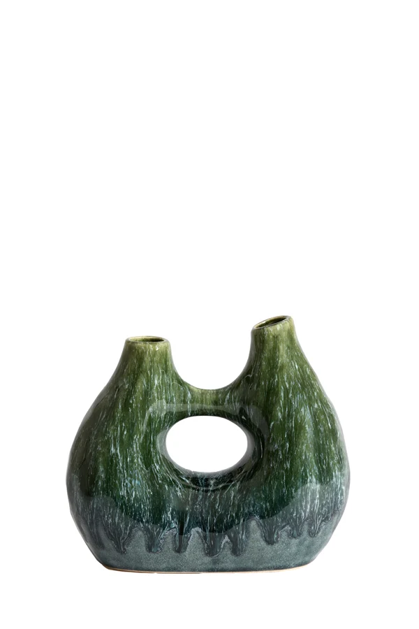 Vase deco 24,5x11x21,5 cm KATHA ceramics petrol