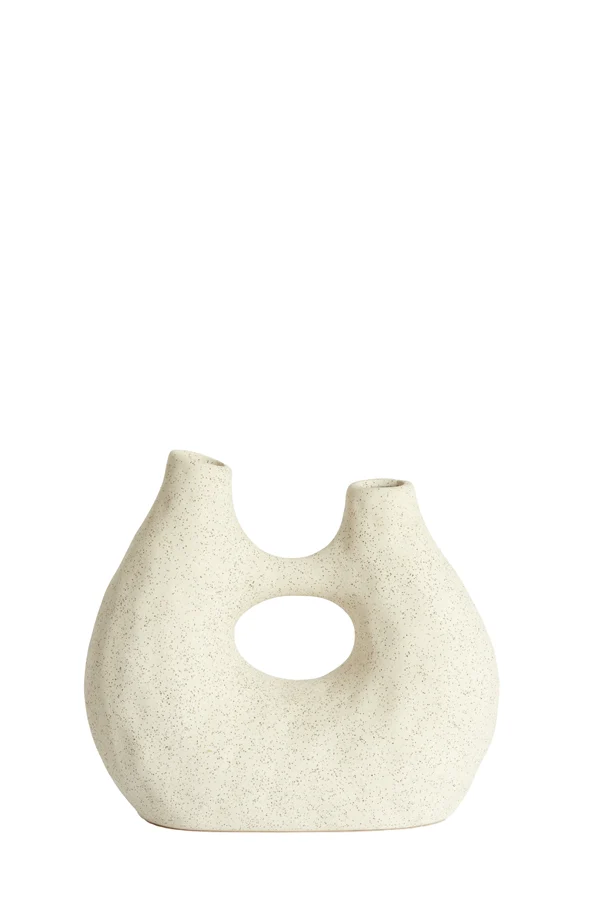 Vase deco 24,5x11x21,5 cm KATHA ceramics matt cream