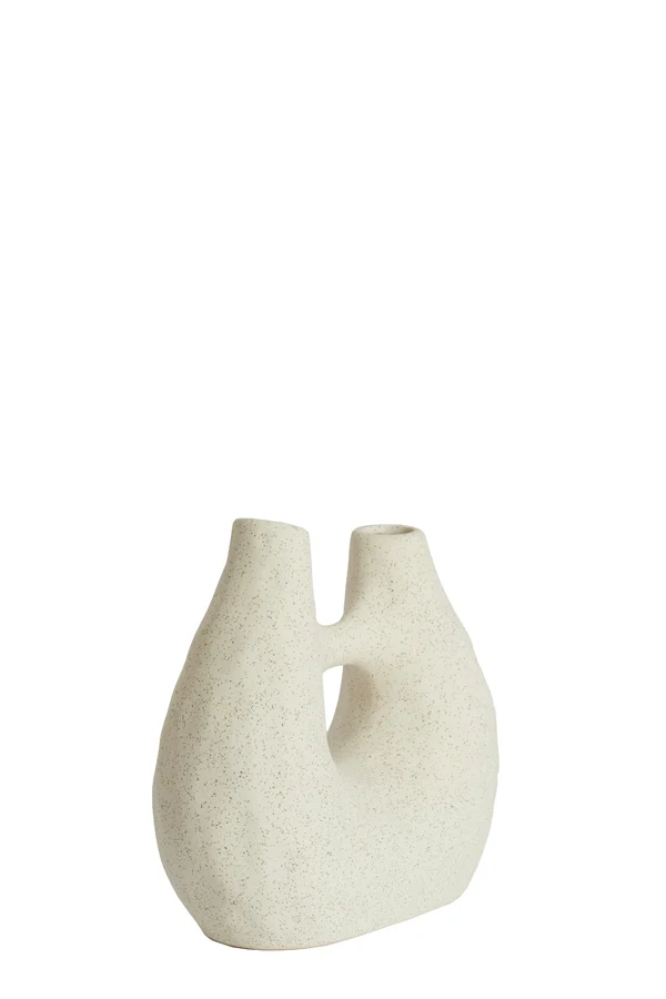 Vase deco 24,5x11x21,5 cm KATHA ceramics matt cream
