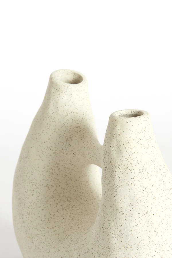 Vase deco 24,5x11x21,5 cm KATHA ceramics matt cream
