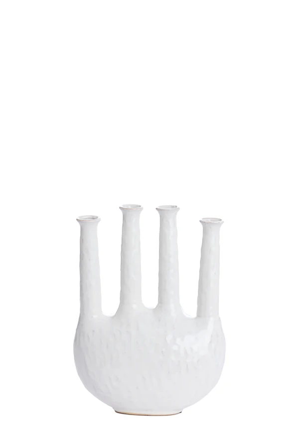 Vase deco 24,5x11,5x34,5 cm BEKAPO ceramics cream