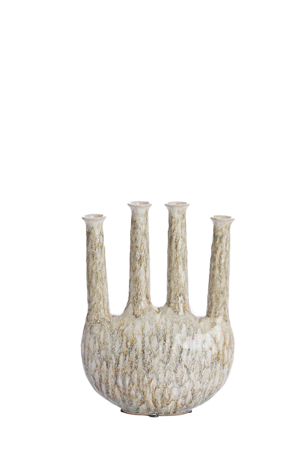 Vase deco 24,5x11,5x34,5 cm BEKAPO ceramics beige