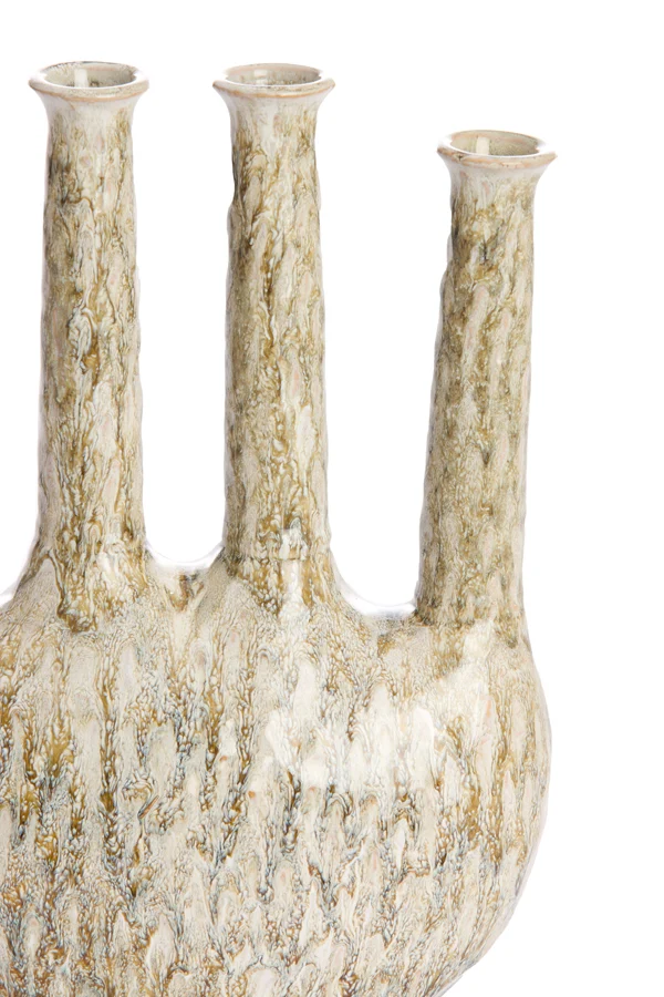Vase deco 24,5x11,5x34,5 cm BEKAPO ceramics beige