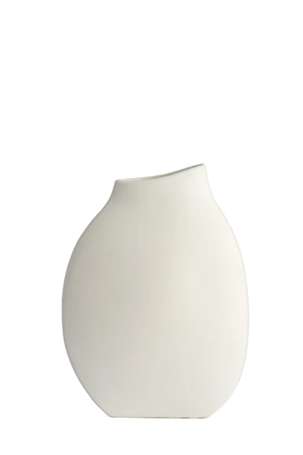 Vase deco 23x9x31,5 cm VOLANO ceramics matt cream