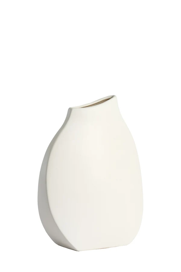 Vase deco 23x9x31,5 cm VOLANO ceramics matt cream