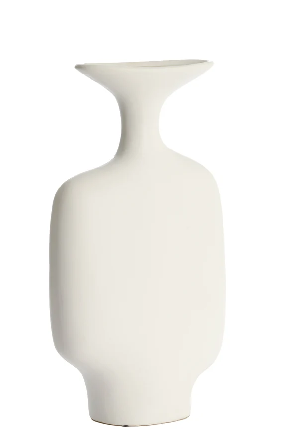 Vase deco 23x9,5x40,5 cm TROVO ceramics white