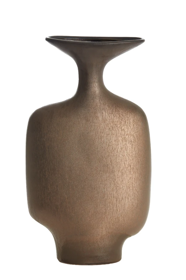 Vase deco 23x9,5x40,5 cm TROVO ceramics matt dark bronze