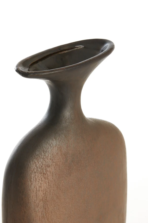 Vase deco 23x9,5x40,5 cm TROVO ceramics matt dark bronze