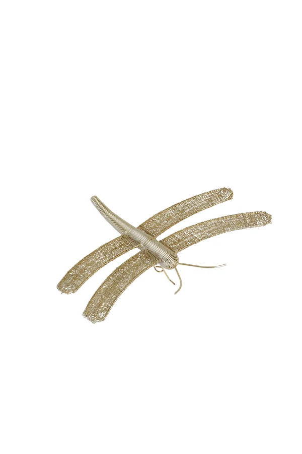 Wall ornament 36x25x9 cm DRAGONFLY gold