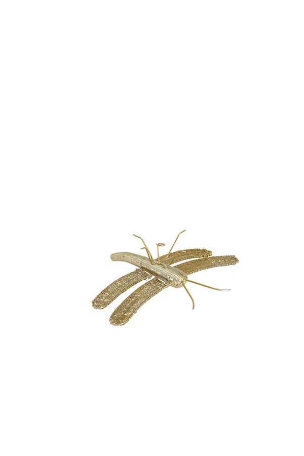 Wall ornament 25x22x7 cm DRAGONFLY gold