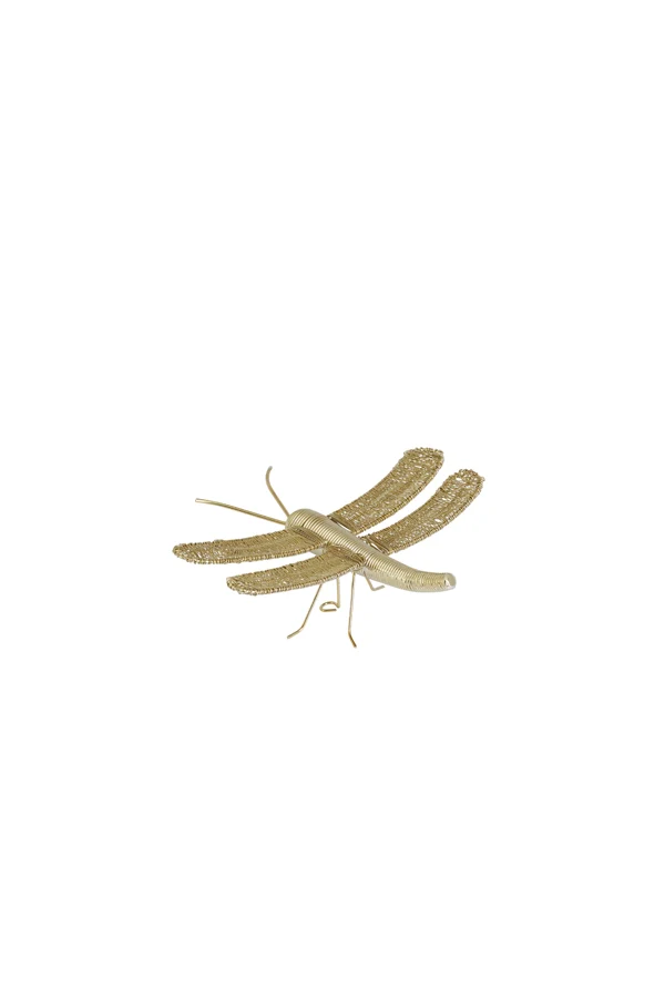 Wall ornament 25x22x7 cm DRAGONFLY gold
